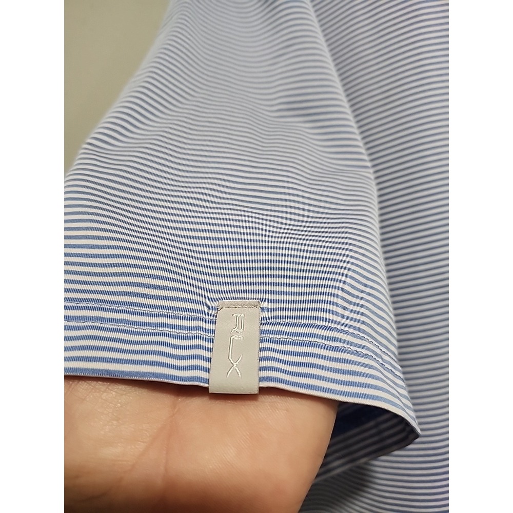 Ralph Lauren RLX Wicking Golf Polo, Mens L, Lt. Blue/White Striped Short Sleeve - Picture 10 of 15